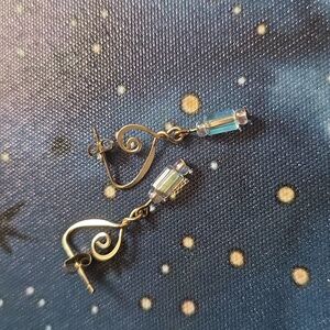 Gold Filled Dangle Aurora Beads Swirl Earrings